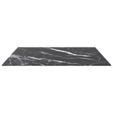 Black table top 80x80 cm 6 mm tempered glass marble design