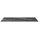 Black table top 100x50 cm 6 mm tempered glass marble design