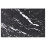 Black table top 100x62 cm 8 mm tempered glass marble design