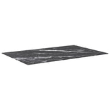 Black table top 100x62 cm 8 mm tempered glass marble design