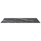 Black table top 100x62 cm 8 mm tempered glass marble design