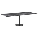 Black table top 100x62 cm 8 mm tempered glass marble design