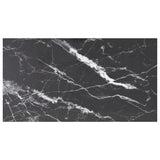 Black table top 120x65 cm 8 mm tempered glass marble design