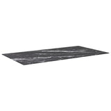 Black table top 120x65 cm 8 mm tempered glass marble design