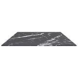 Black table top 120x65 cm 8 mm tempered glass marble design