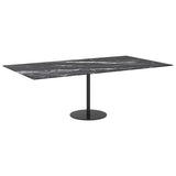 Black table top 120x65 cm 8 mm tempered glass marble design