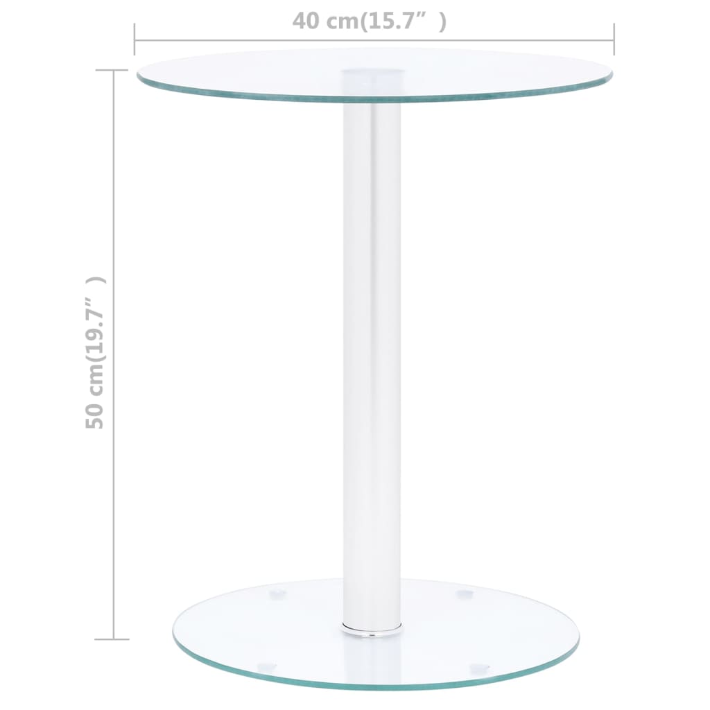 Table basse Transparent 40 cm Verre trempé