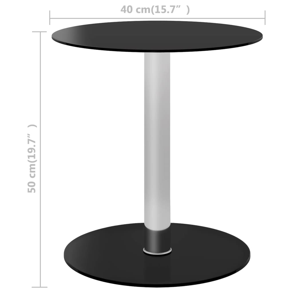 Couchtisch Schwarz 40 cm Gehärtetes Glas