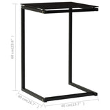 Table d'appoint Noir 40x40x60 cm Verre trempé