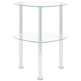 Table d'appoint 2 niveaux Transparent 38x38x50 cm Verre trempé