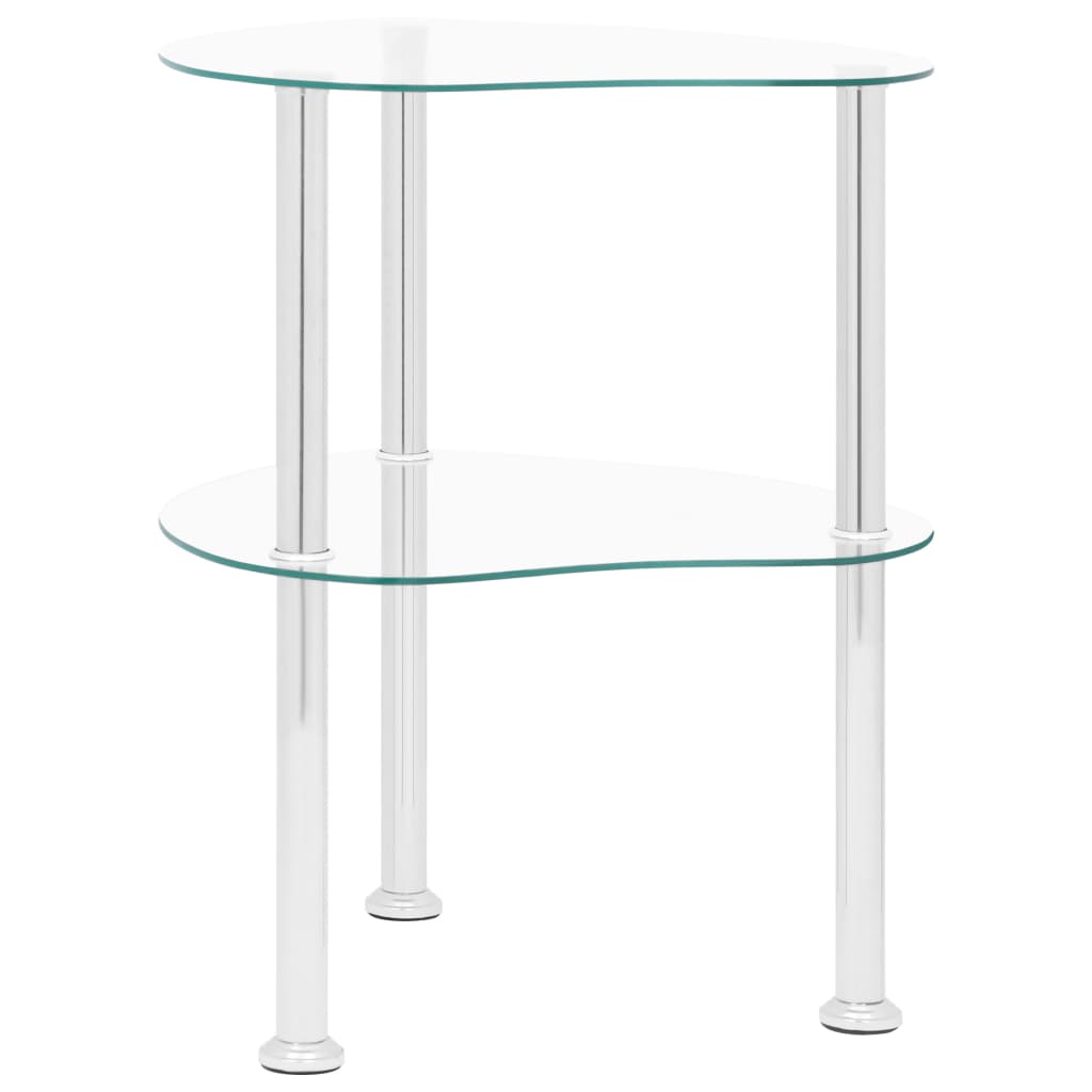 Table d'appoint 2 niveaux Transparent 38x38x50 cm Verre trempé