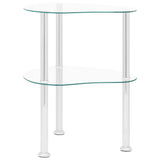 Table d'appoint 2 niveaux Transparent 38x38x50 cm Verre trempé