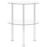 Table d'appoint 2 niveaux Transparent 38 cm Verre trempé