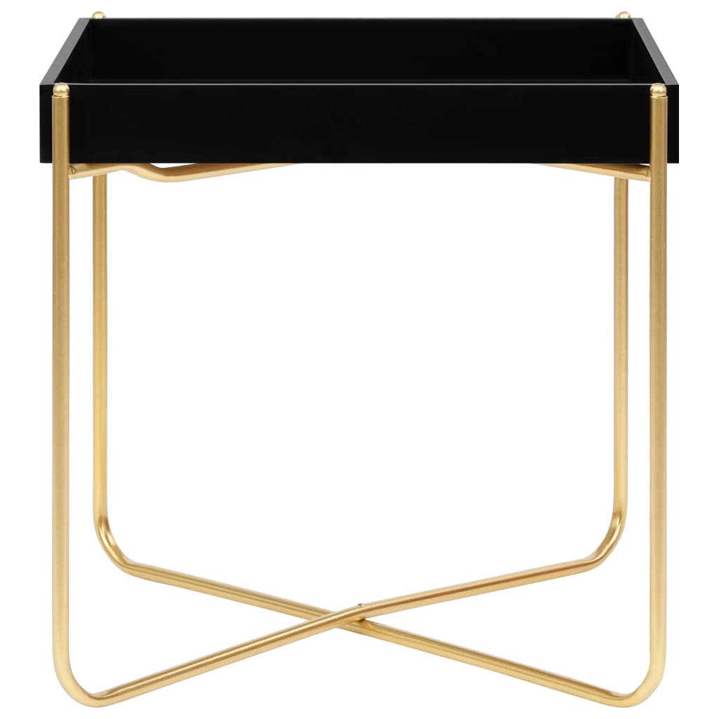 Table d'appoint Noir et doré 38x38x38,5 cm MDF