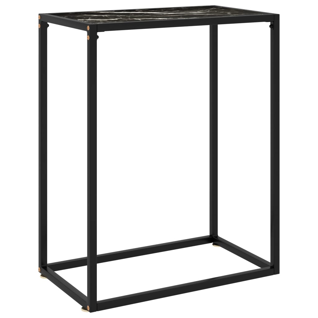 Table console Noir 60x35x75 cm Verre trempé