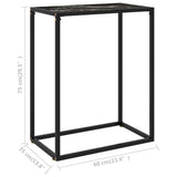 Table console Noir 60x35x75 cm Verre trempé