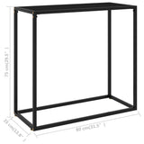 Table console Noir 80x35x75 cm Verre trempé