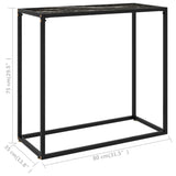 Table console Noir 80x35x75 cm Verre trempé