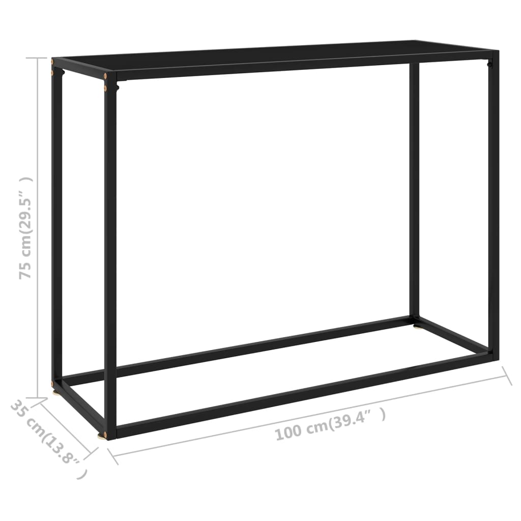 Table console Noir 100x35x75 cm Verre trempé