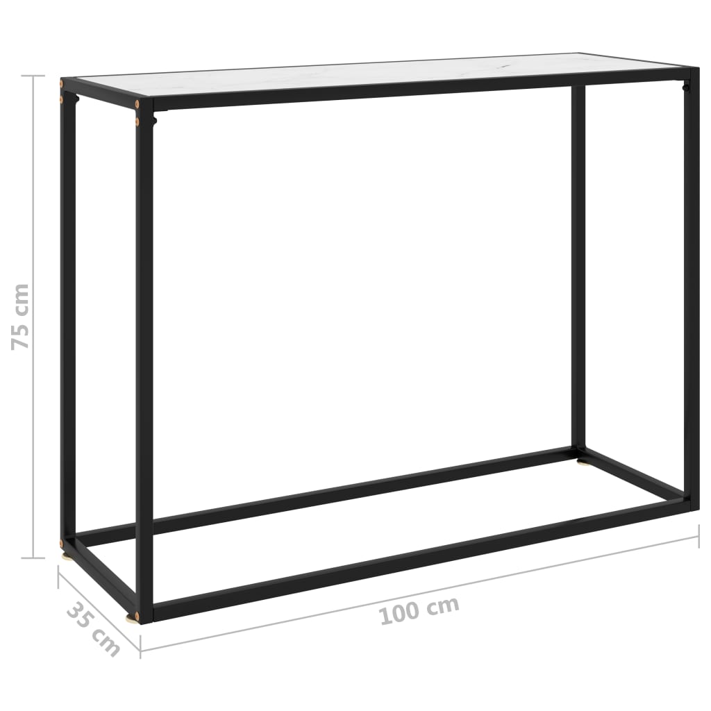 Table console Blanc 100x35x75 cm Verre trempé