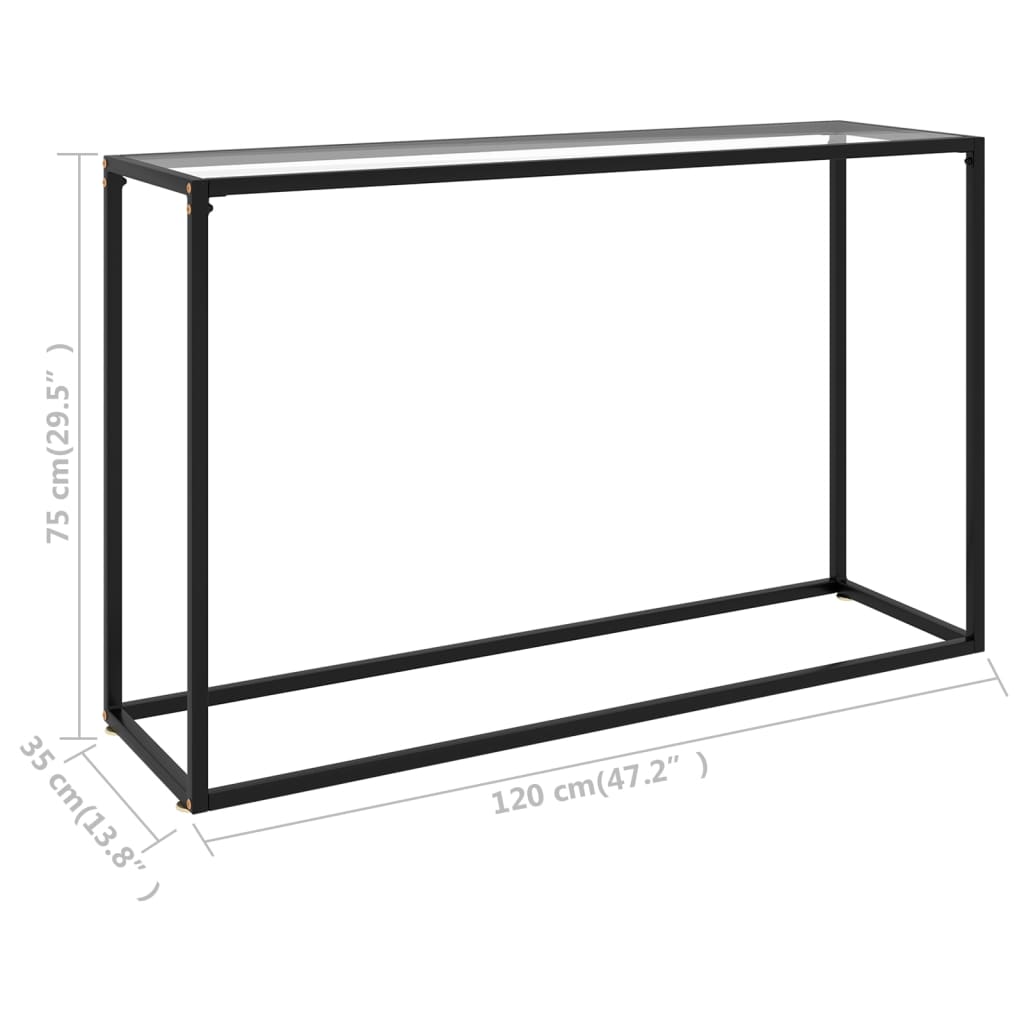 Table console Transparent 120x35x75 cm Verre trempé