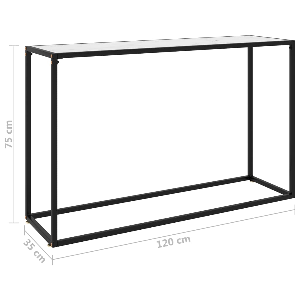 Konsolentisch Weiß 120x35x75 cm Gehärtetes Glas