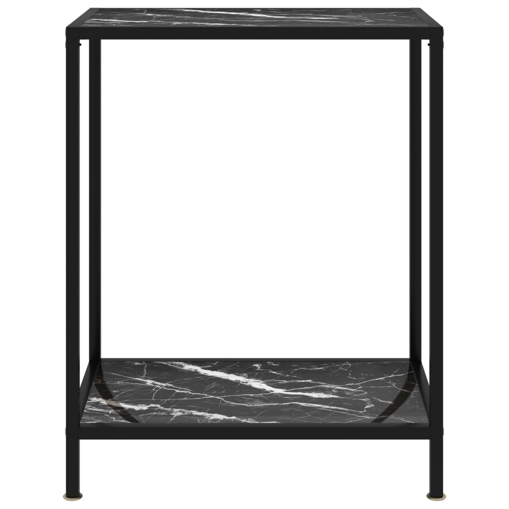 Table console Noir 60x35x75 cm Verre trempé