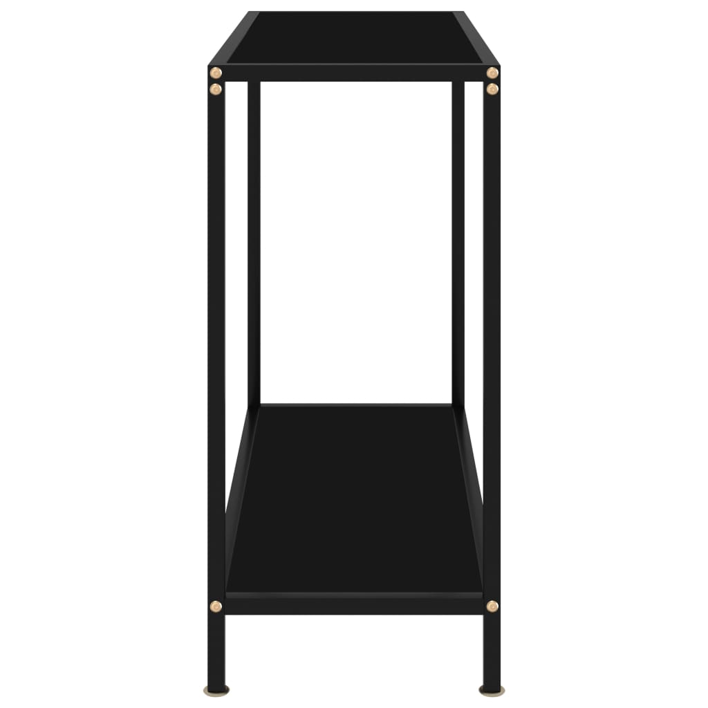 Table console Noir 80x35x75 cm Verre trempé