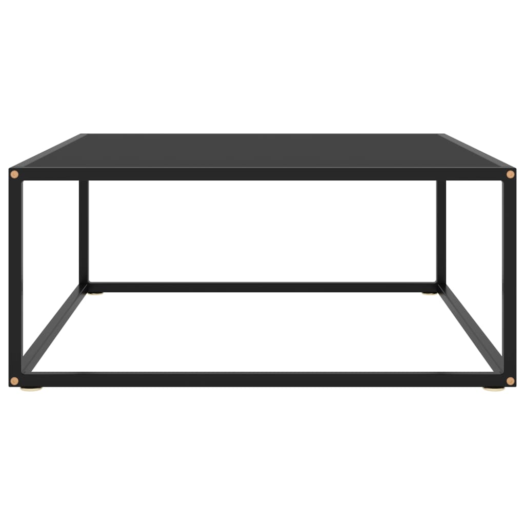 Table basse Noir avec verre noir 80x80x35 cm