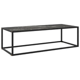 Black coffee table with black marble glass 120x50x35 cm