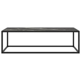 Table basse Noir avec verre marbre noir 120x50x35 cm