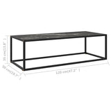 Black coffee table with black marble glass 120x50x35 cm