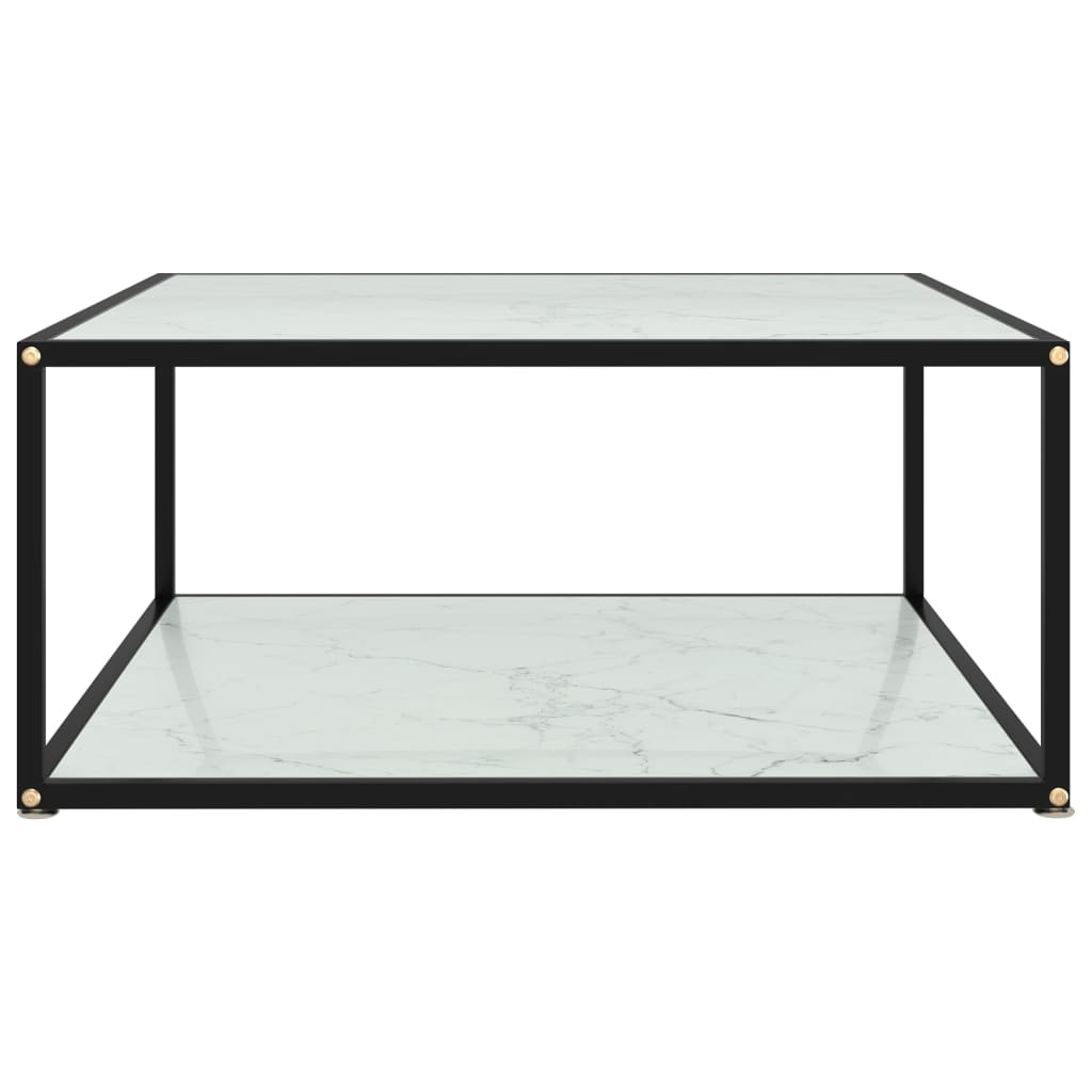 Table basse Blanc 80x80x35 cm Verre trempé