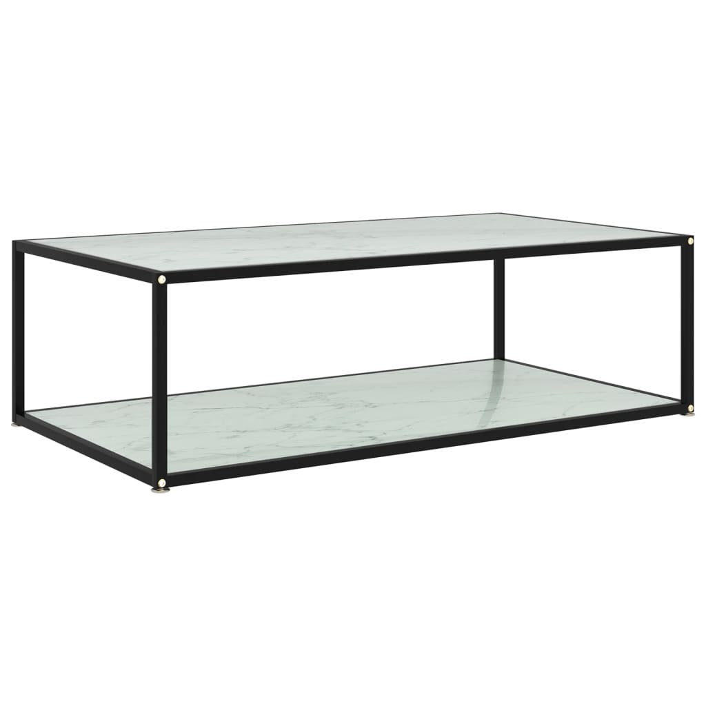 Table basse Blanc 120x60x35 cm Verre trempé