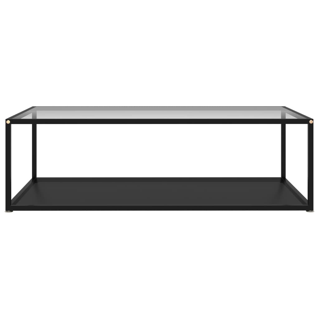 Table basse Transparent et noir 120x60x35 cm Verre trempé