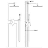 Duschsystem Edelstahl 201 Silber