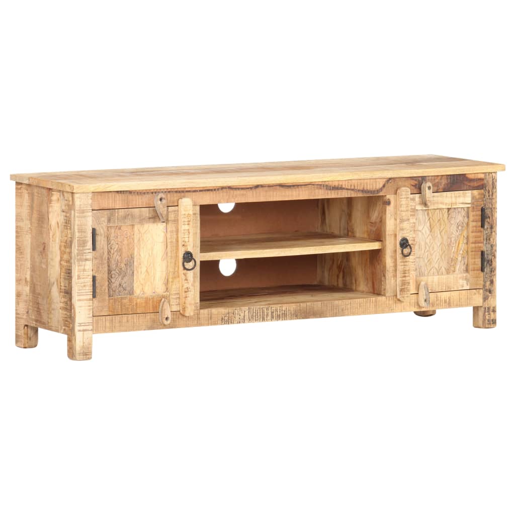 Meuble TV 120x30x40 cm Bois de manguier brut