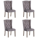 Chaises à manger lot de 4 gris velours