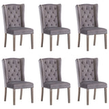 Chaises à manger lot de 6 gris velours