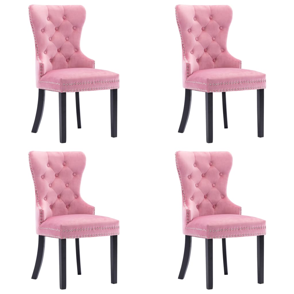 Chaises à manger lot de 4 rose velours