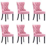 Chaises à manger lot de 6 rose velours