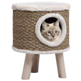 Maison pour chat avec pieds en bois 41 cm Herbiers marins