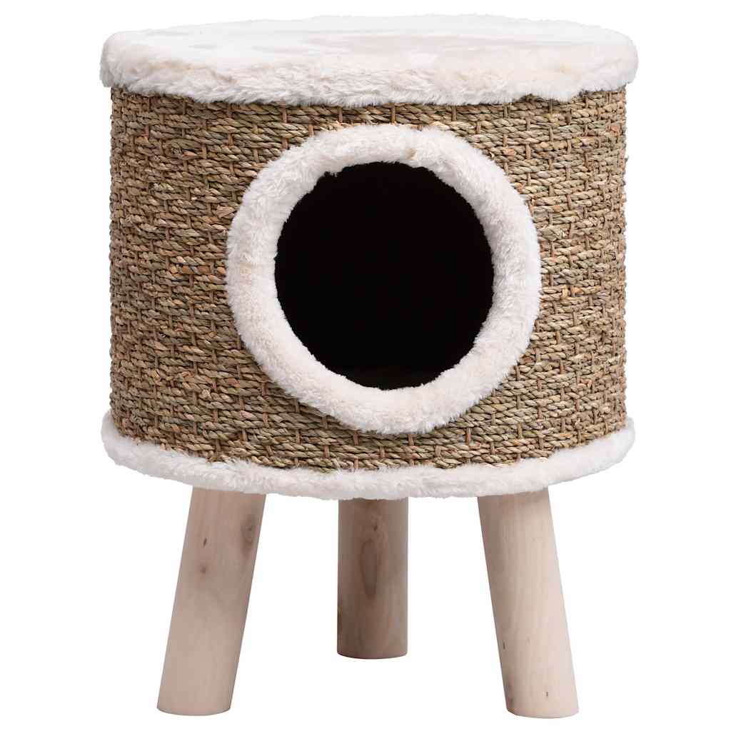 Maison pour chat avec pieds en bois 41 cm Herbiers marins