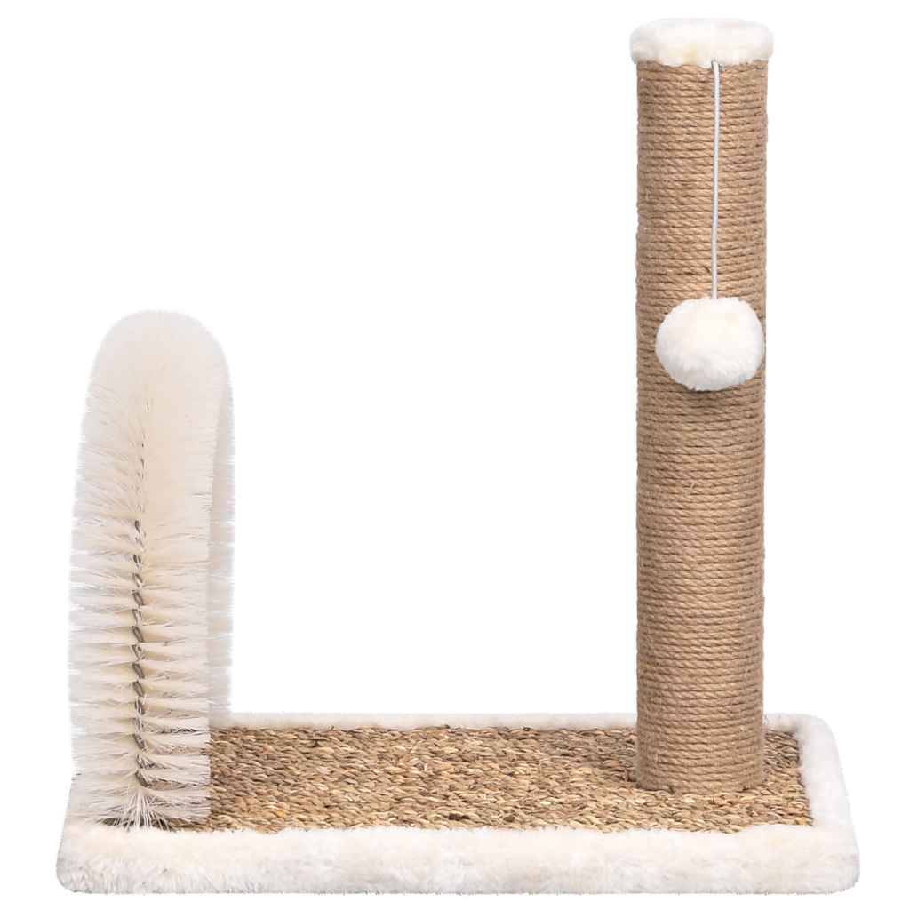 Arbre à chat avec brosse de toilettage en arche et grattoir