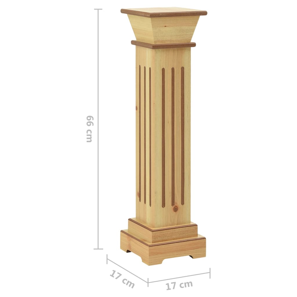 Support pilier carré à plantes Bois clair 17x17x66 cm MDF