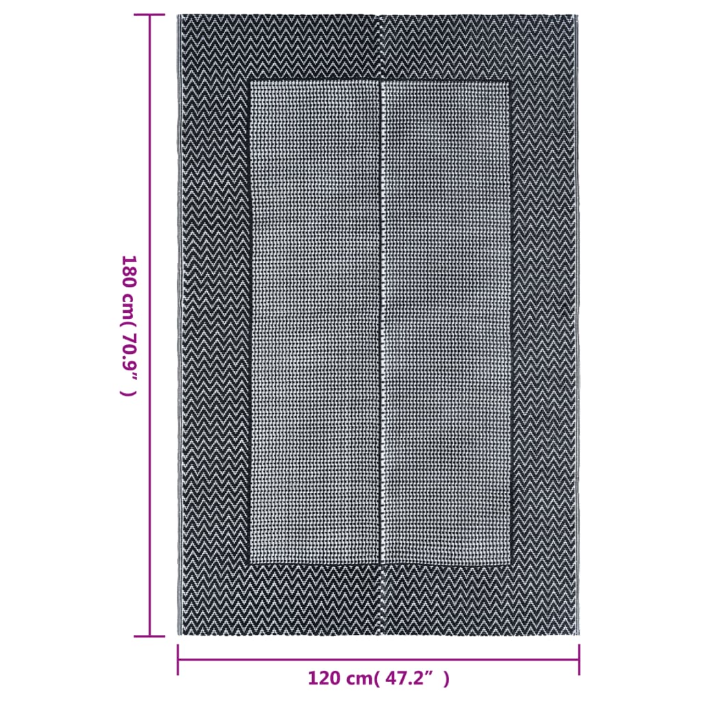 Tapis d'extérieur Gris 120x180 cm PP