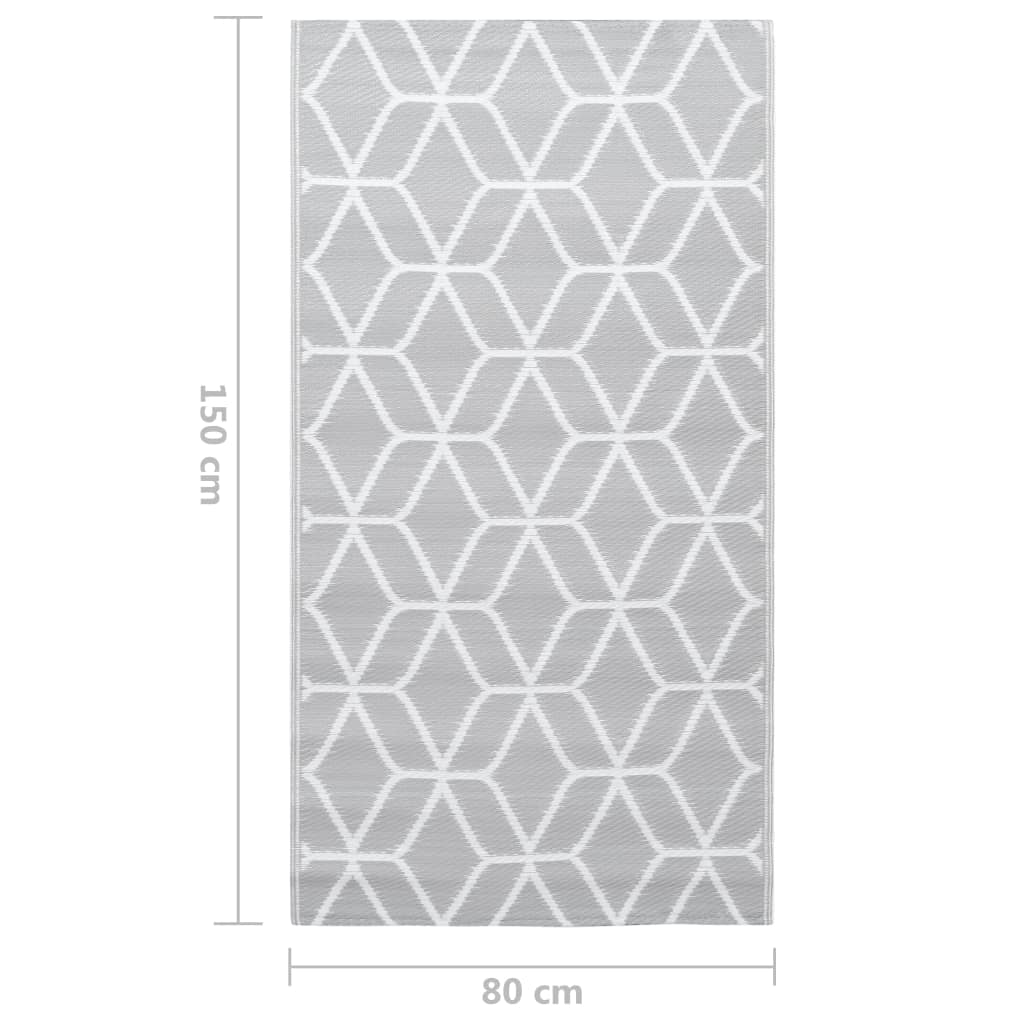 Outdoor rug Grey 80x150 cm PP