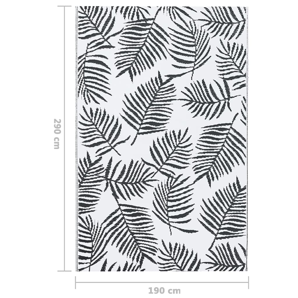 Tapis d'extérieur Blanc et noir 190x290 cm PP