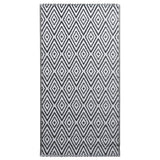 Tapis d'extérieur Blanc et noir 80x150 cm PP