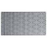 Tapis d'extérieur Blanc et noir 80x150 cm PP